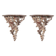 Pair French Giltwood & Gesso Wall Brackets