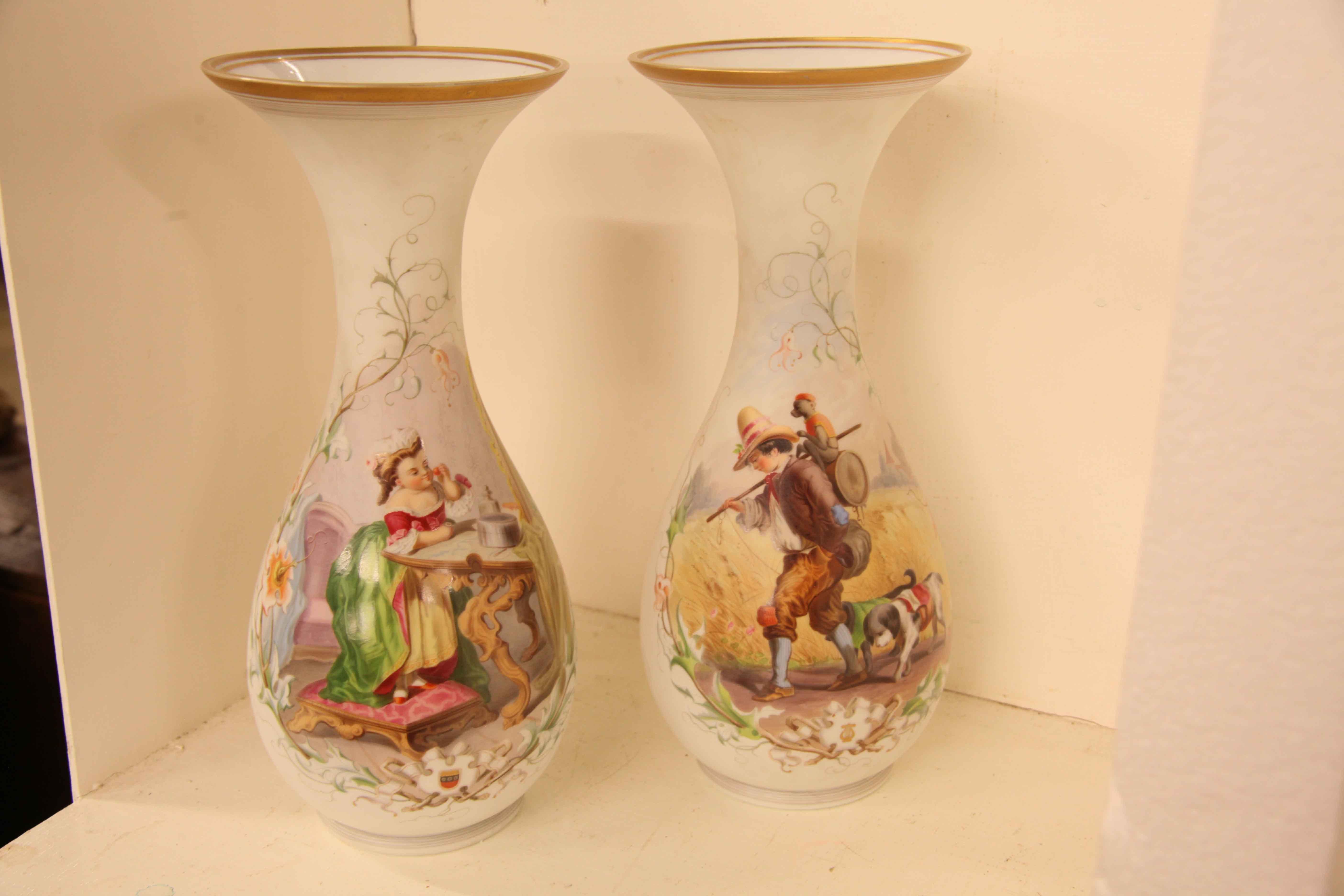 Pair French Glass Vases For Sale 7