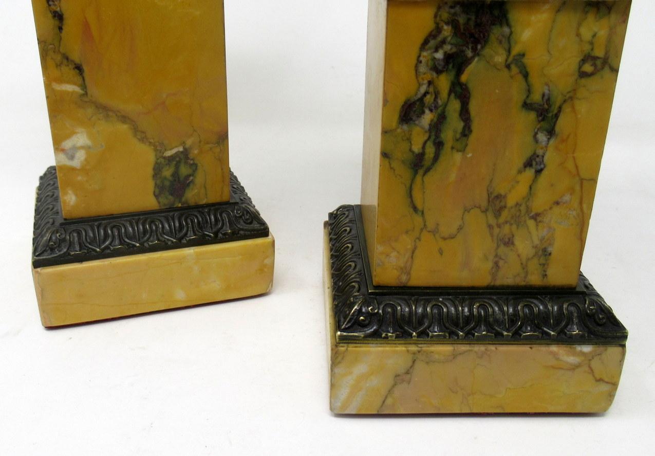 Pair of French Grand Tour Ormolu Bronze Dore Sienna Marble Tazza Urns Vases In Good Condition In Dublin, Ireland