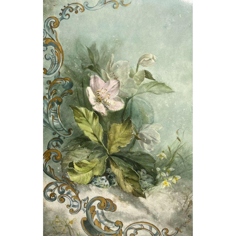 Pair French Hand Painted Porcelain Panel Plaques, Artist Signed, circa 1890

The plaques depict a floral landscape with birds and foliate scroll designs. Artist signed towards the base, possibly 