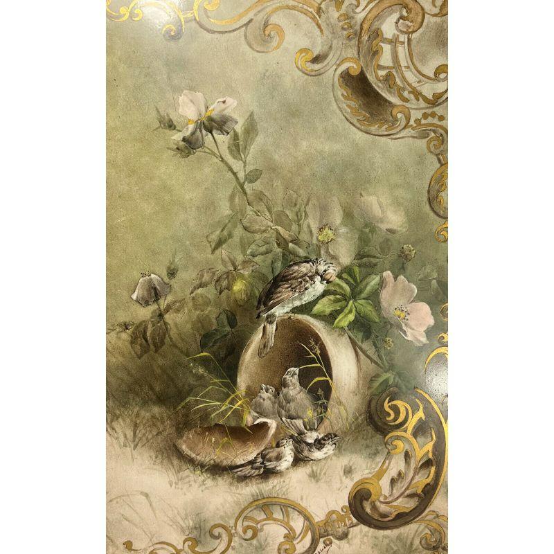 Hand-Painted Pair French Hand Painted Porcelain Panel Plaques, Artist Signed, circa 1890 For Sale