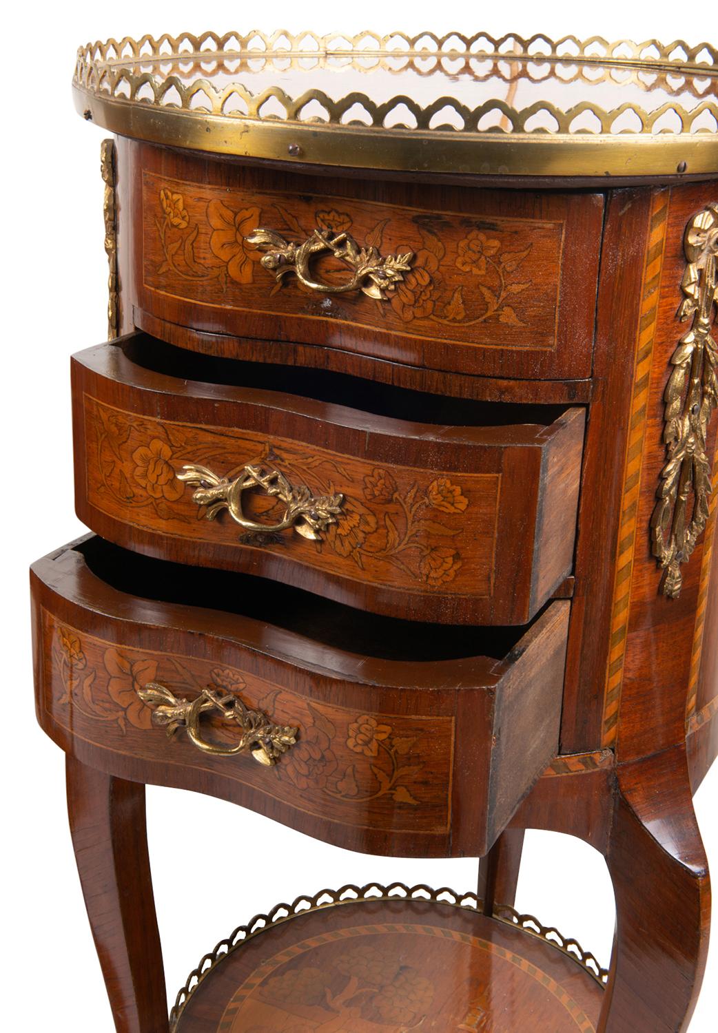 Mahogany Pair of French Inlaid Side Cabinets, Louis XVI Style, circa 1900