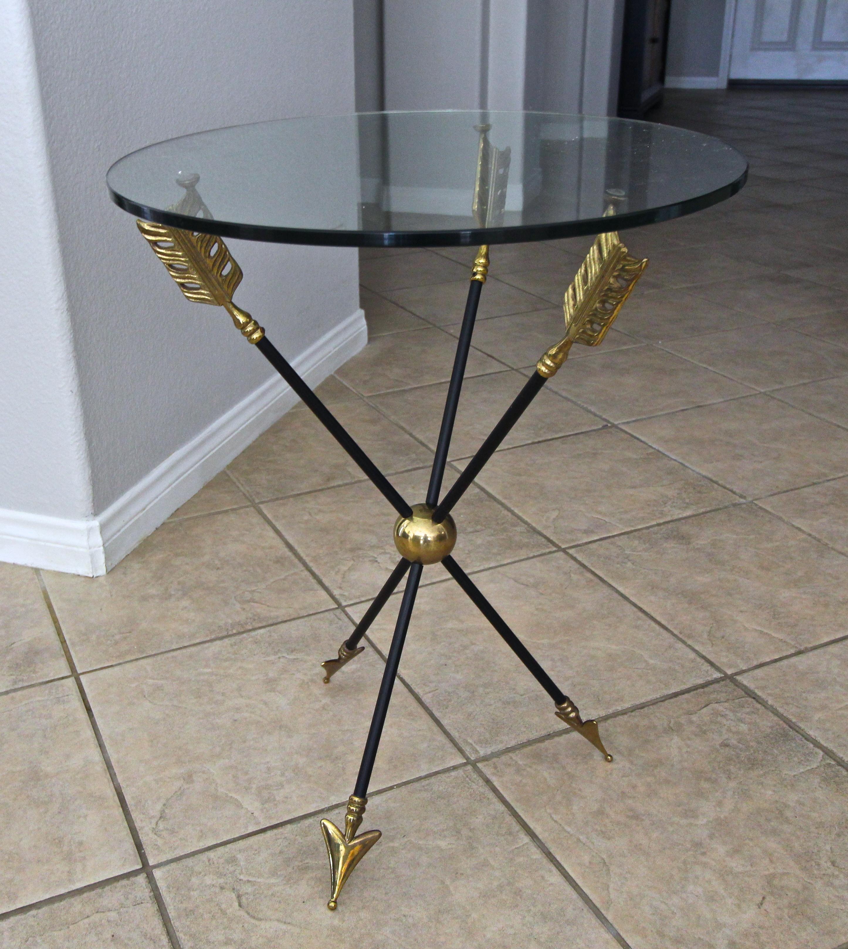 Pair of French Jansen Arrow Directoire Side Tables 1