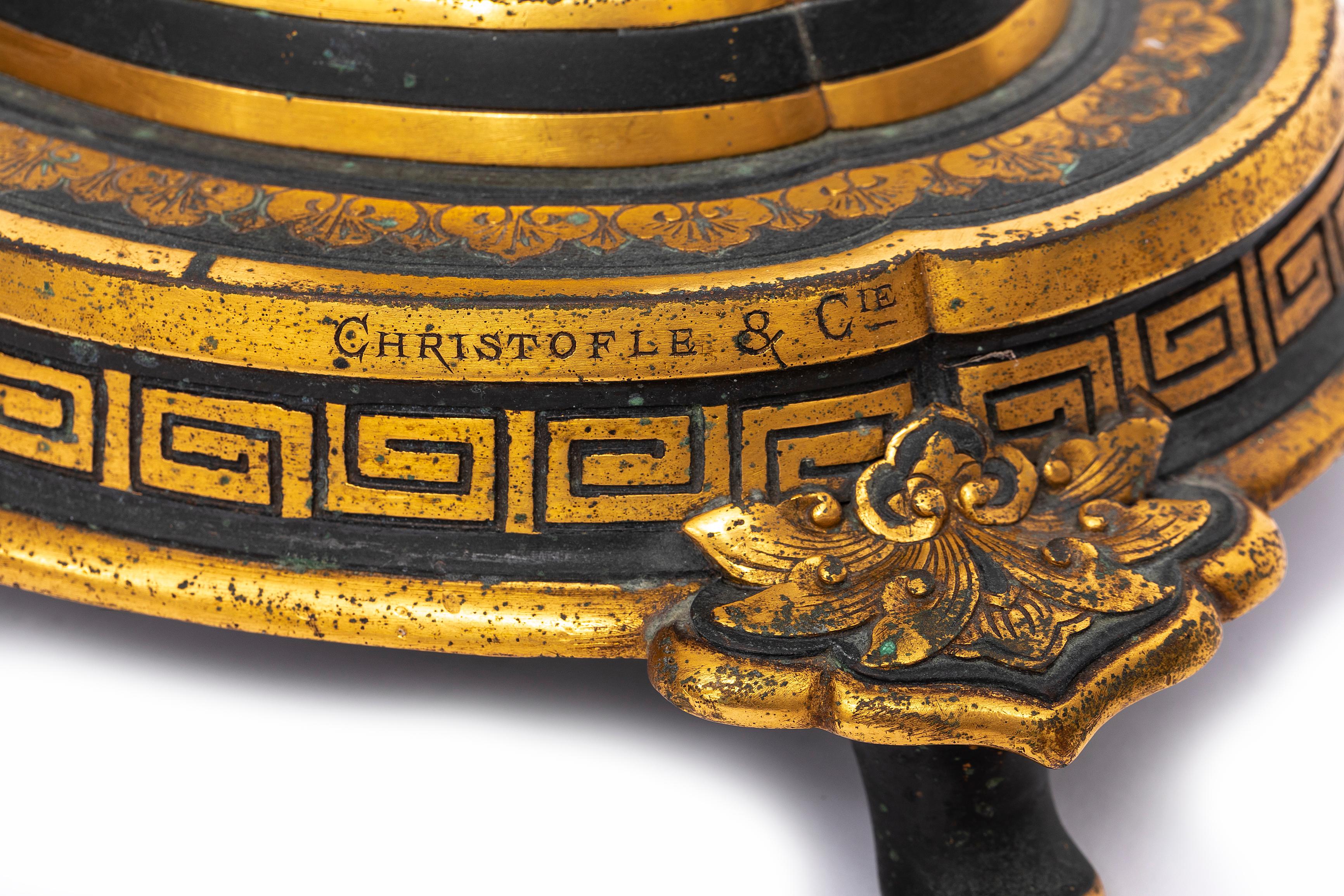 Coppia di vasi francesi Japonisme in bronzo patinato e cloisonné Christofle & Cie in vendita 6