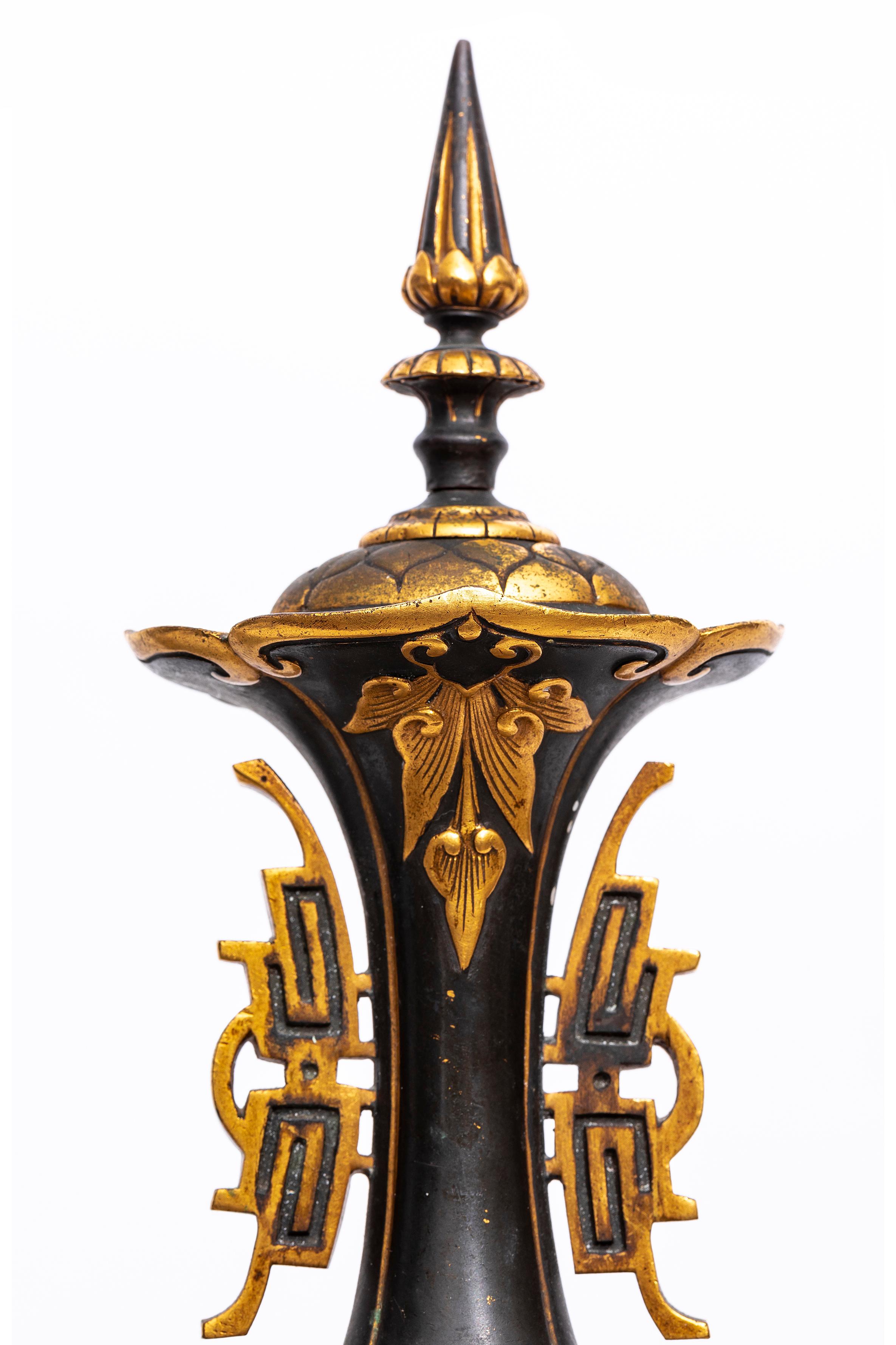 Coppia di vasi francesi Japonisme in bronzo patinato e cloisonné Christofle & Cie in vendita 8