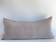 Pair French Linen Lumbar Pillow with Decorative Button Closure