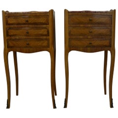 Antique Pair of French Louis XV Nightstands / Pot Cupboards