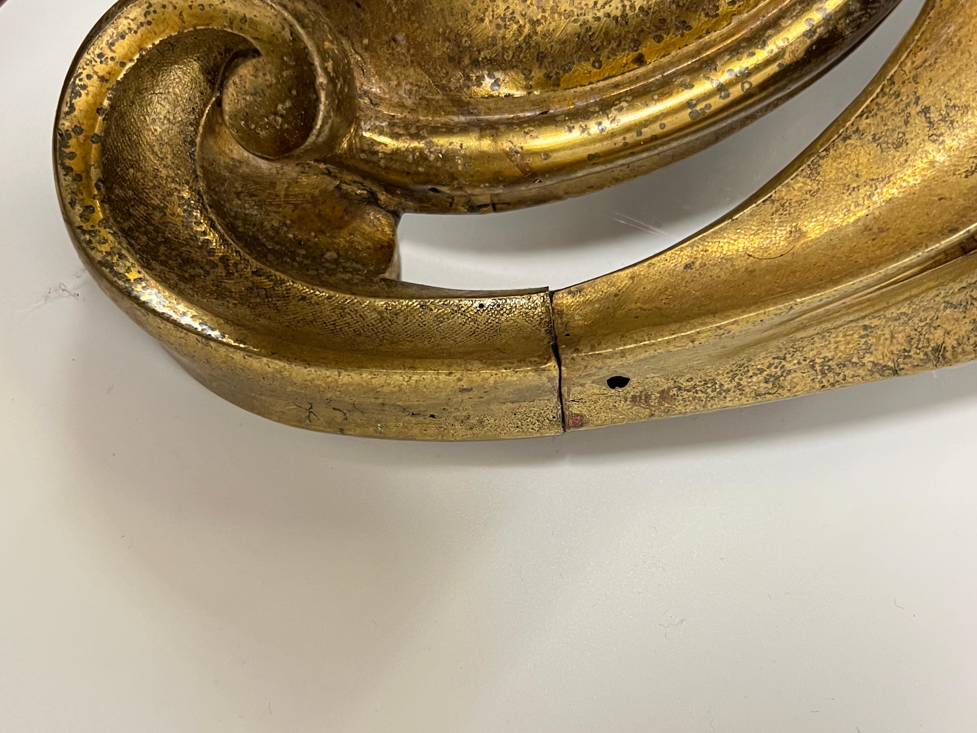 Pareja Andirones / Chenets Figurales Putti de Bronce Dorado Estilo Luis XV French Rococo en venta 8