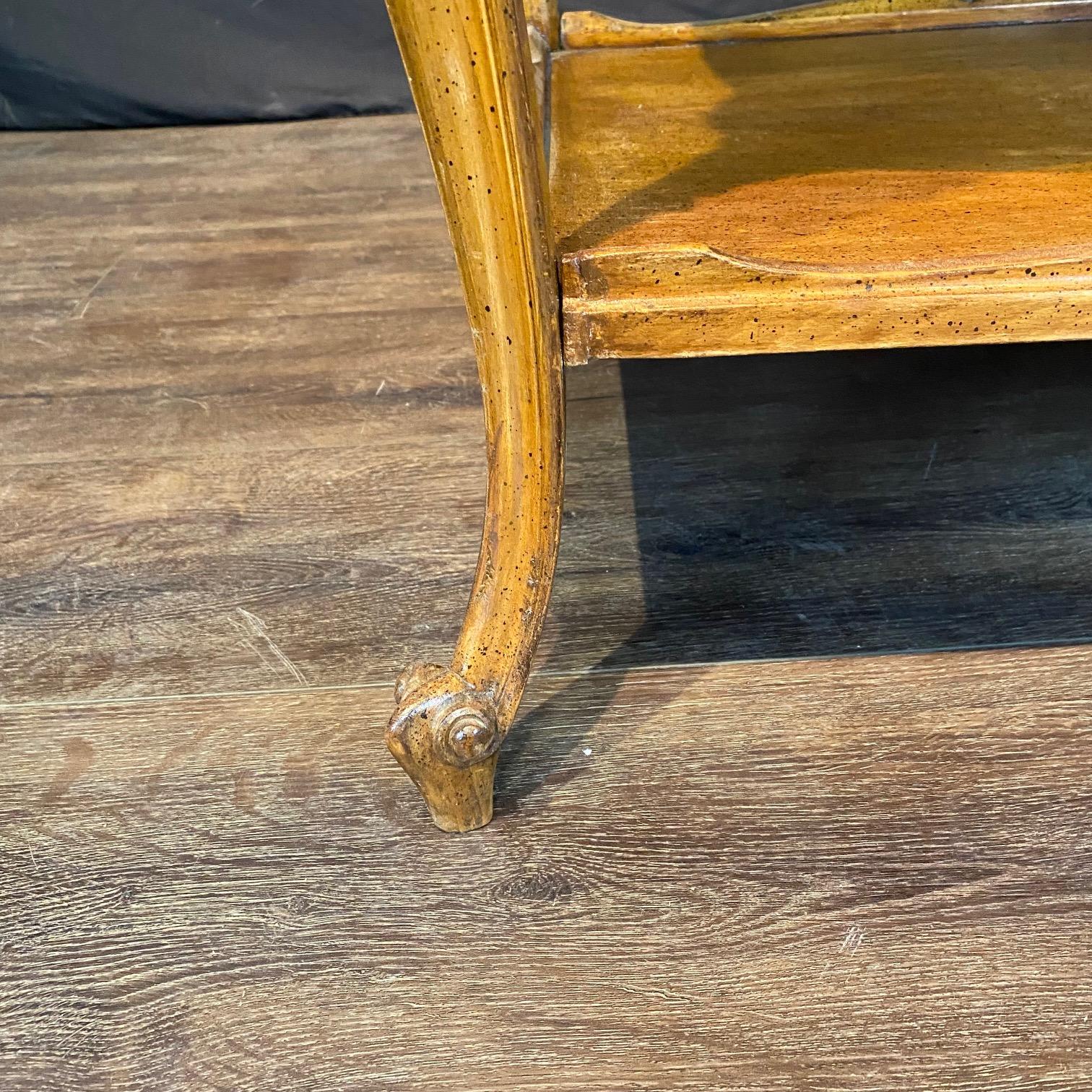 Pair French Louis XV Style End Tables with Exquisite Marble Tops For Sale 7