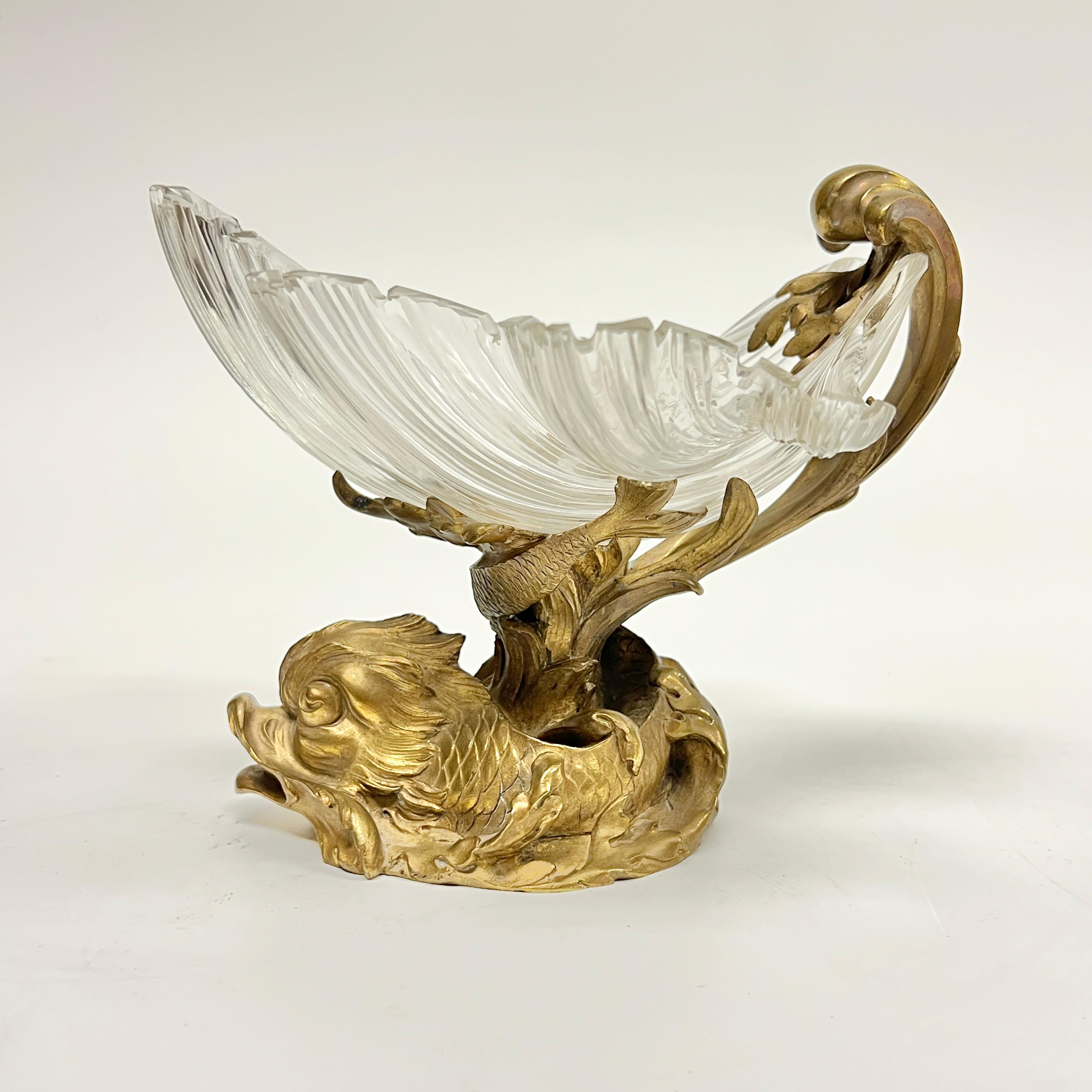 Paar französische Louis XV Stil vergoldete Bronze geschliffenes Glas Tazza / Dishes / Tafelaufsätze im Angebot 9
