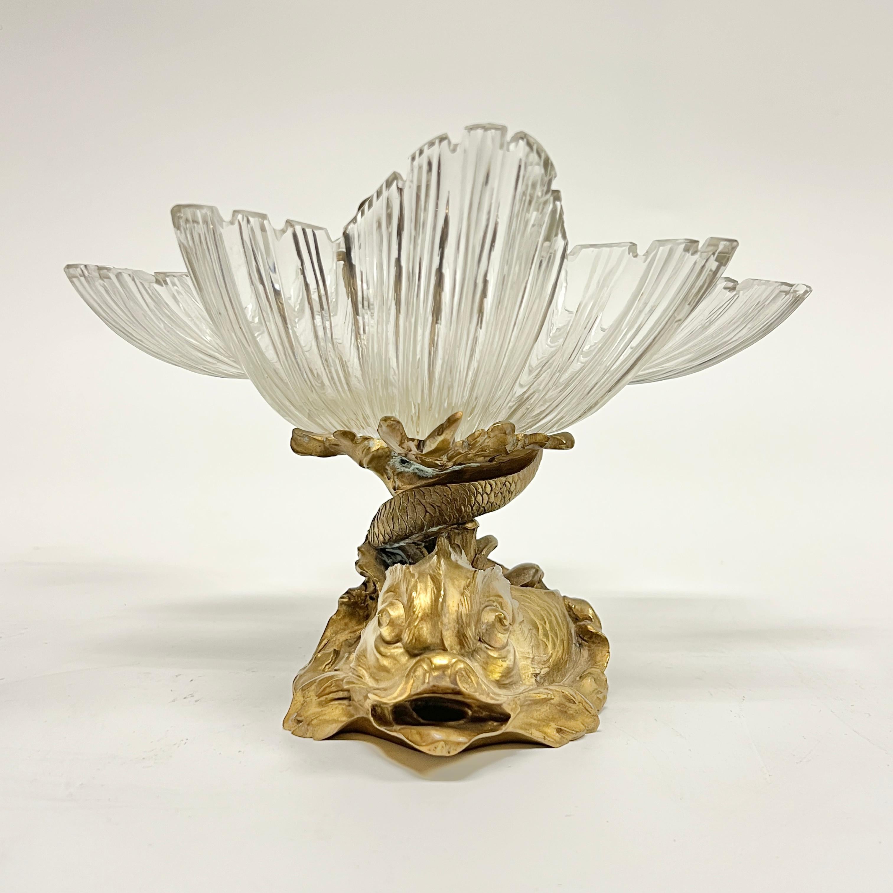 Paar französische Louis XV Stil vergoldete Bronze geschliffenes Glas Tazza / Dishes / Tafelaufsätze im Angebot 10