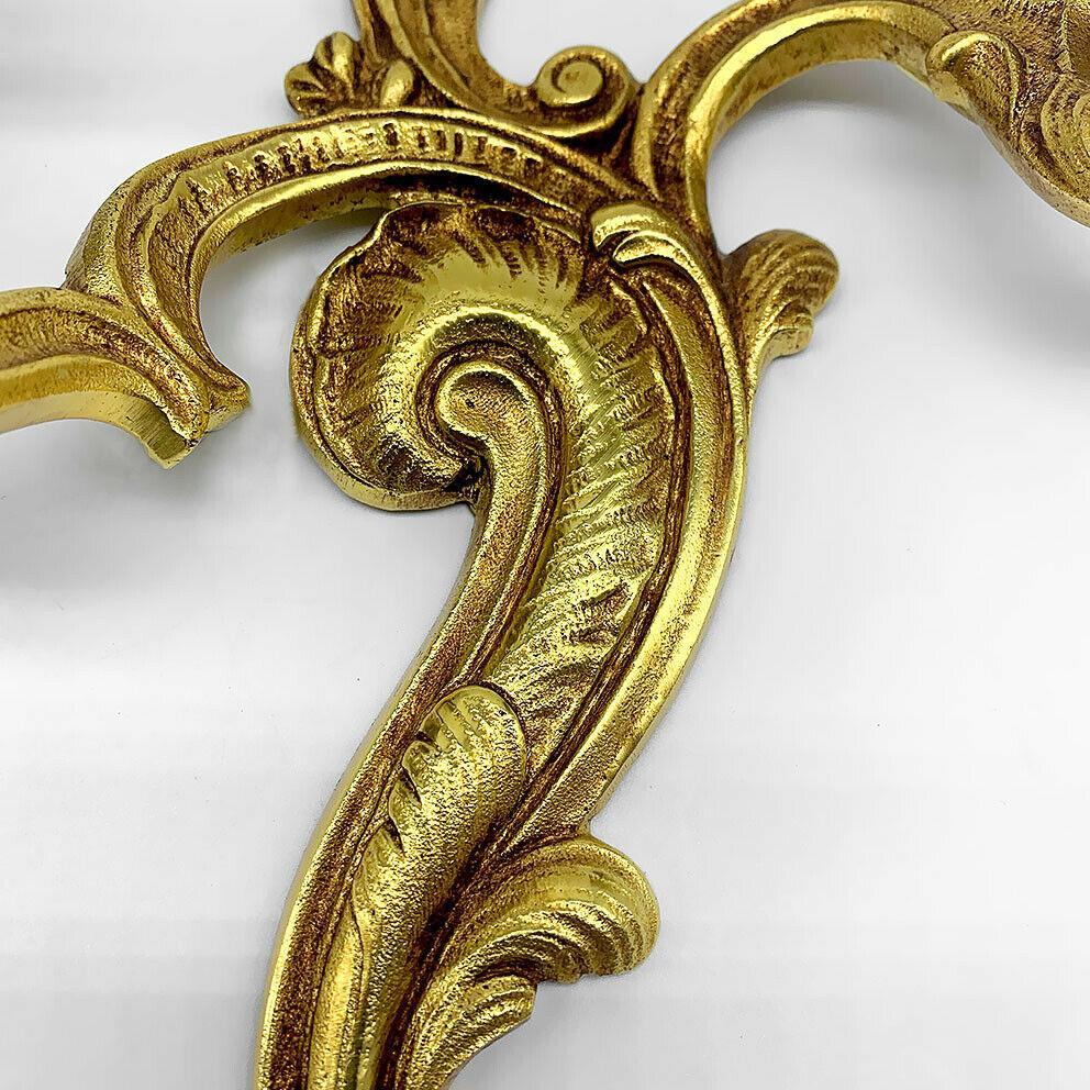 Pair French Louis XV style Gilt Bronze Rococo Wall Sconces Signed by A. Petitot For Sale 3