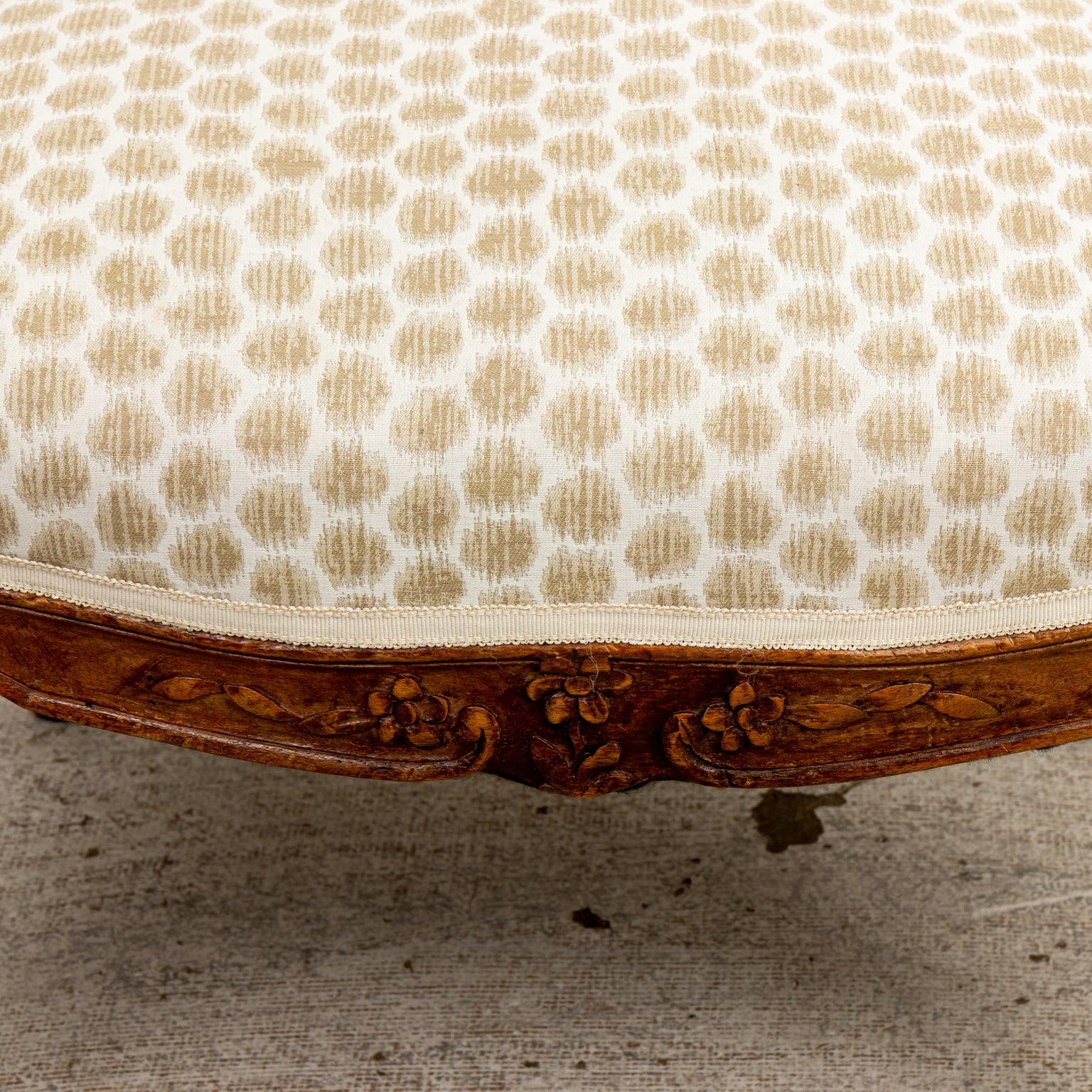 19th Century Pair French Louis XV Upholstered Fauteuils For Sale