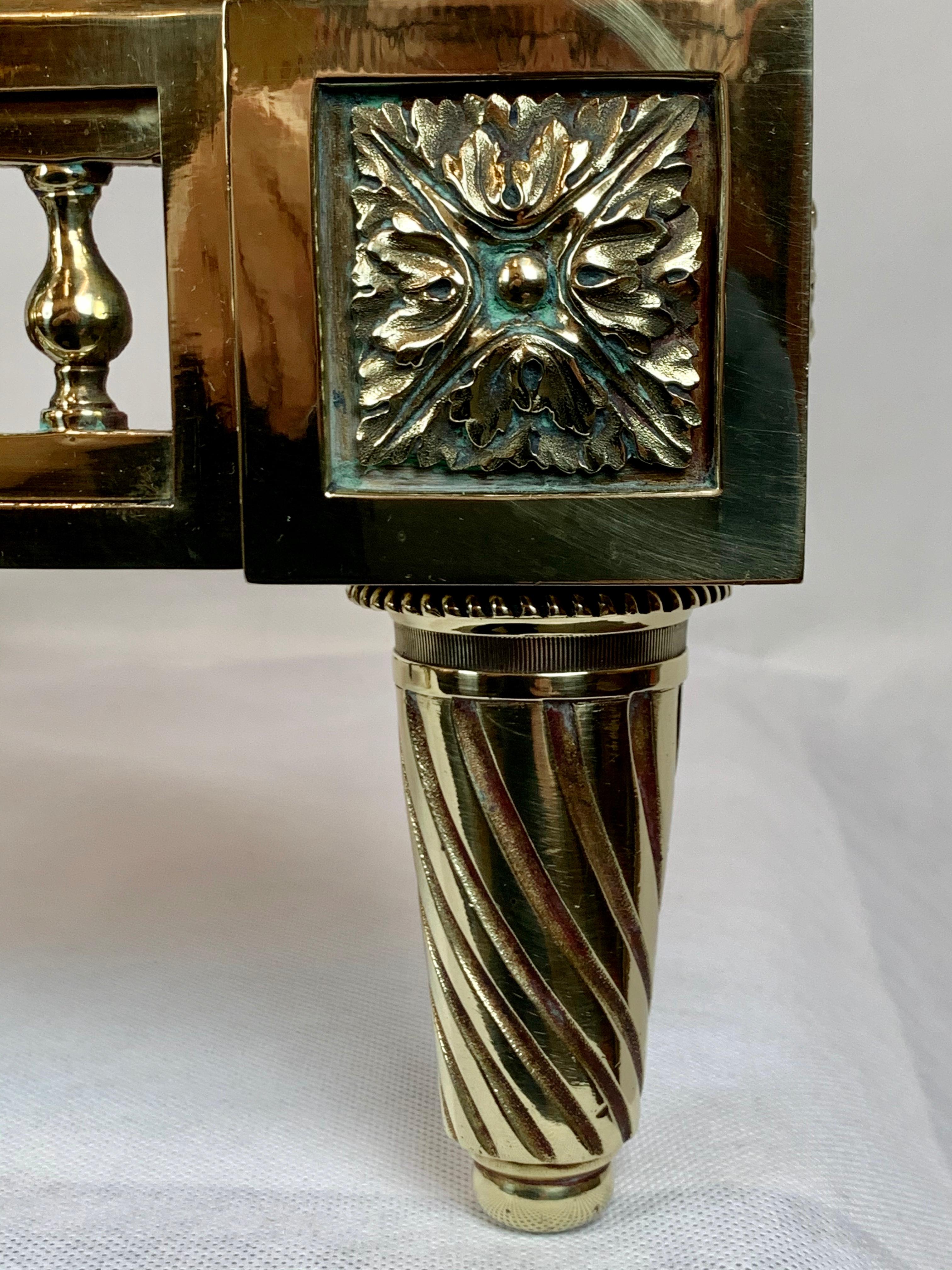 Golden Bronze Andirons, Louis XVI Style, France, 19th c. For Sale 2