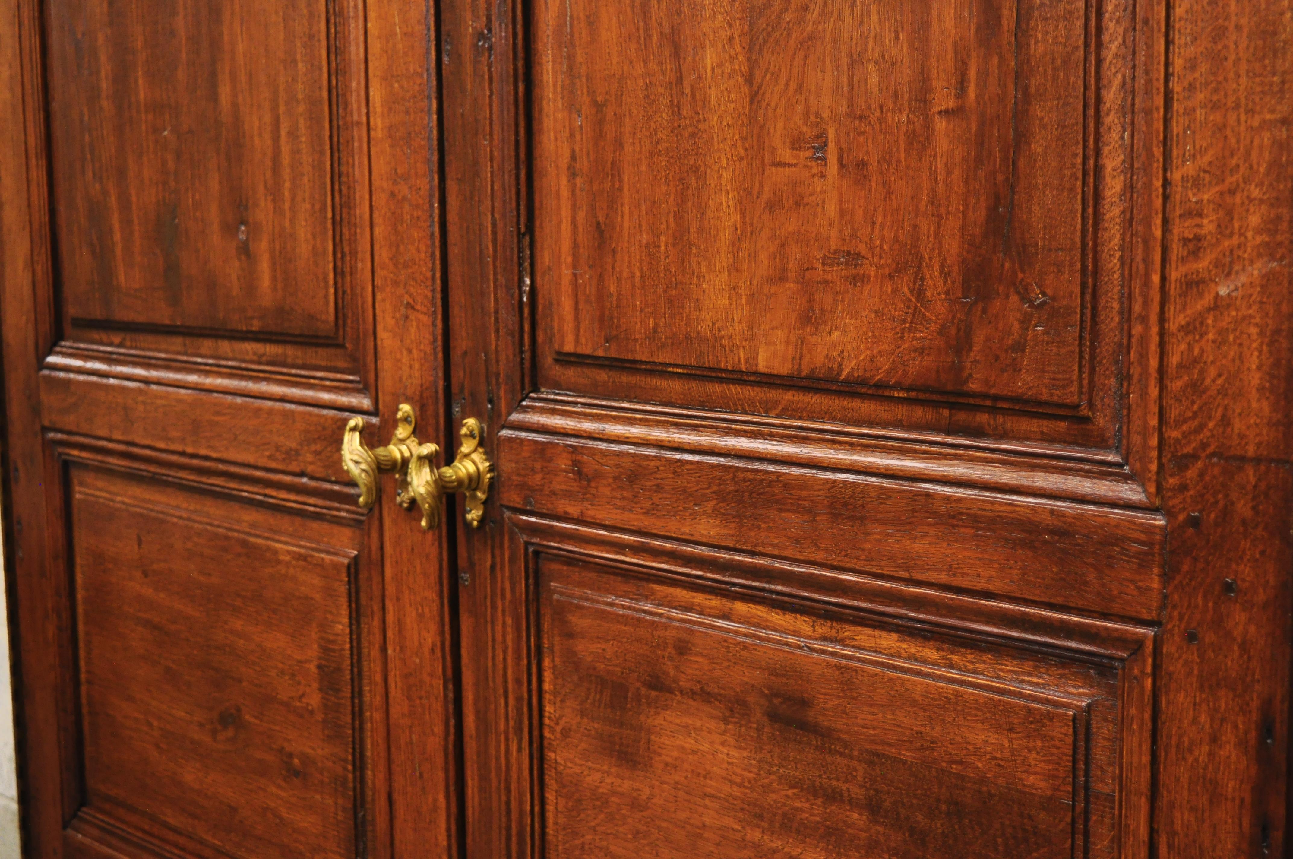 Pair of Louis XVI Oak Interior Double Doors with Bronze Rococo Door Knob ‘B’ 3