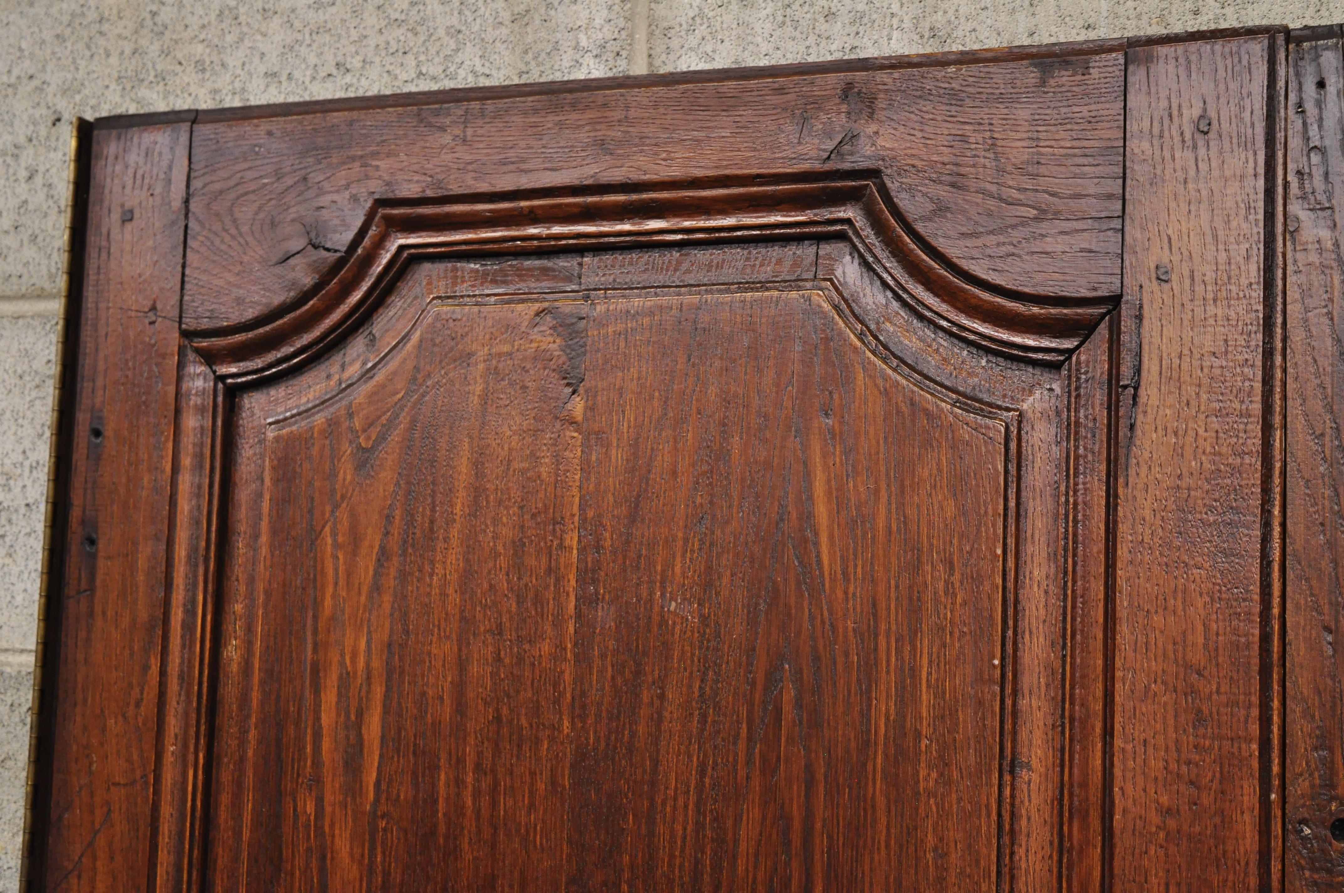 Pair of Louis XVI Oak Interior Double Doors with Bronze Rococo Door Knob ‘B’ 5