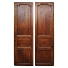 Pair of Louis XVI Oak Interior Double Doors with Bronze Rococo Door Knob ‘B’