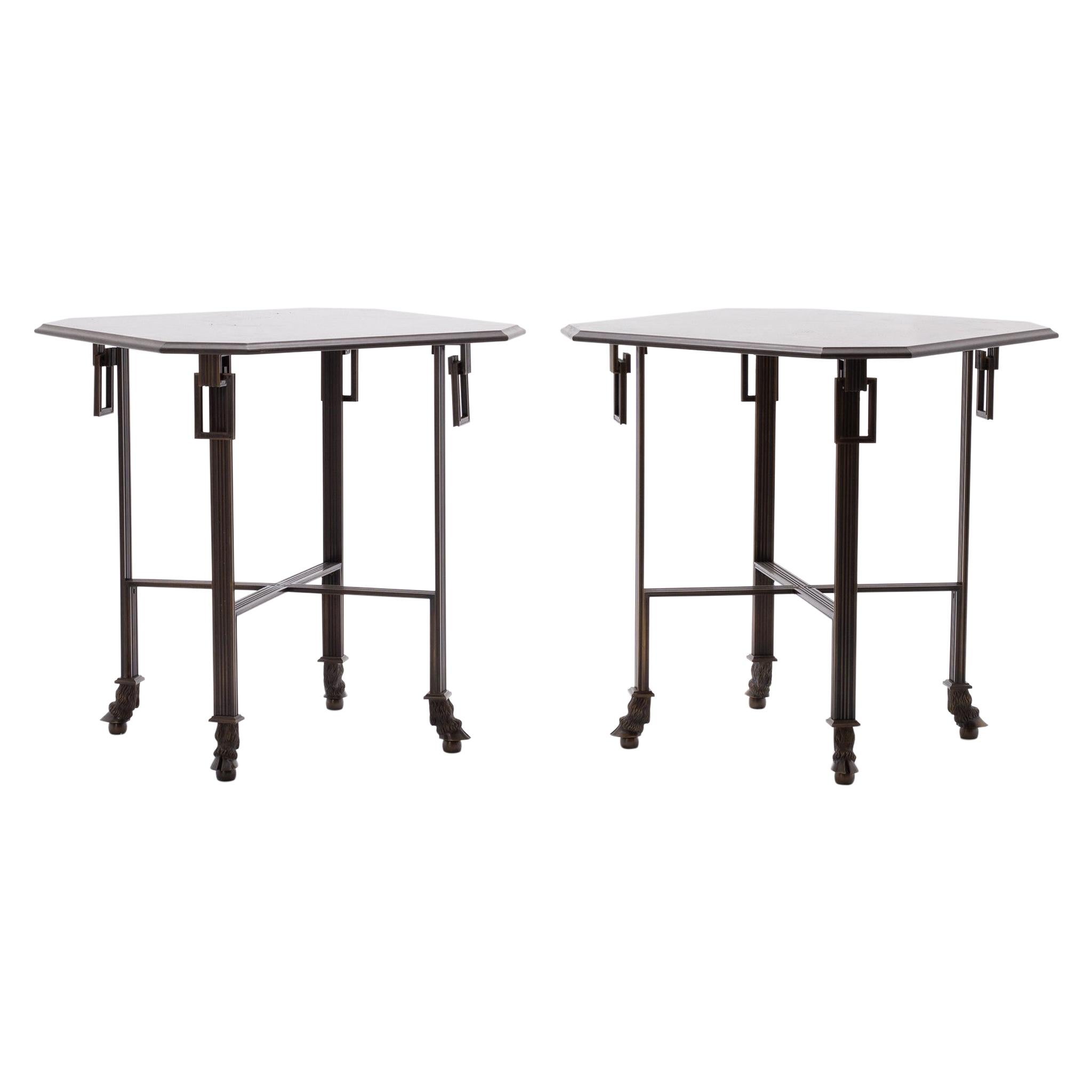 Pair Paul Ferrante Edward Hoof Tables For Sale