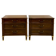 Pair French Louis XVI Style Mahogany Nightstands / Side Tables, Baker Furniture