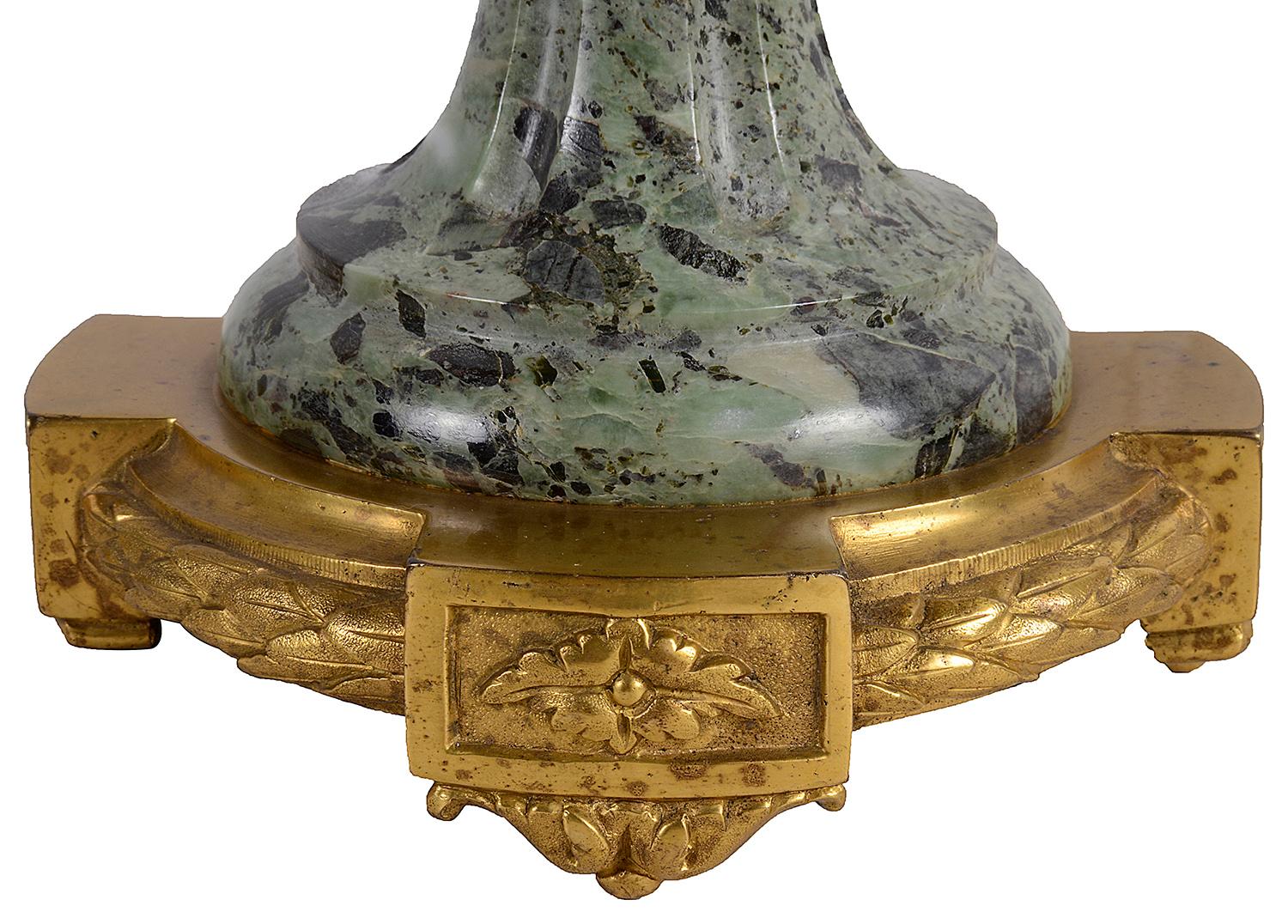 Pair of French Louis XVI Style Marble Lamps 4