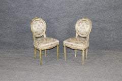 Pair French Louis XVI Style Painted Side Chairs