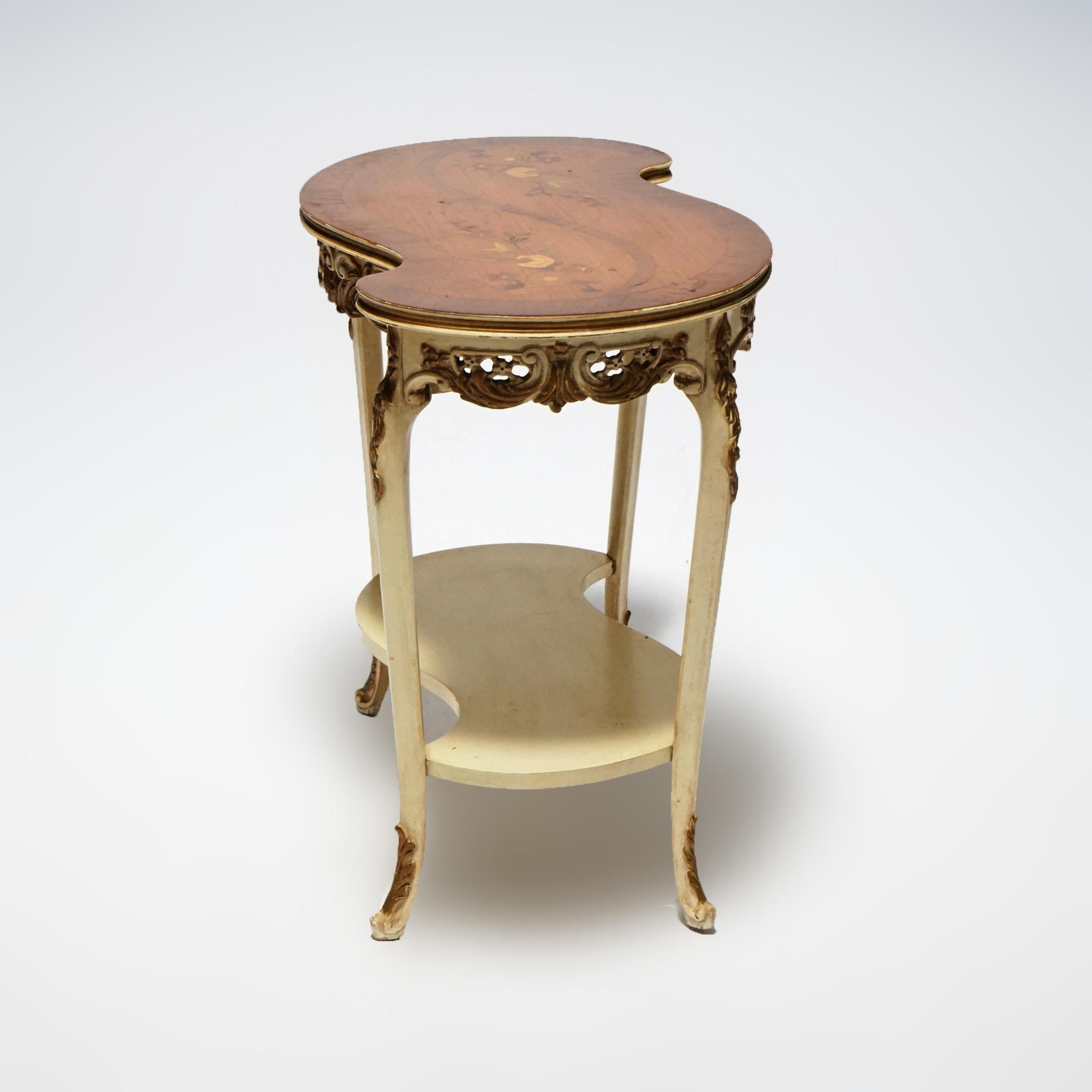 Pair French Louis XVI Style Satinwood Marquetry Serpentine Side Tables, C1930 In Good Condition In Big Flats, NY