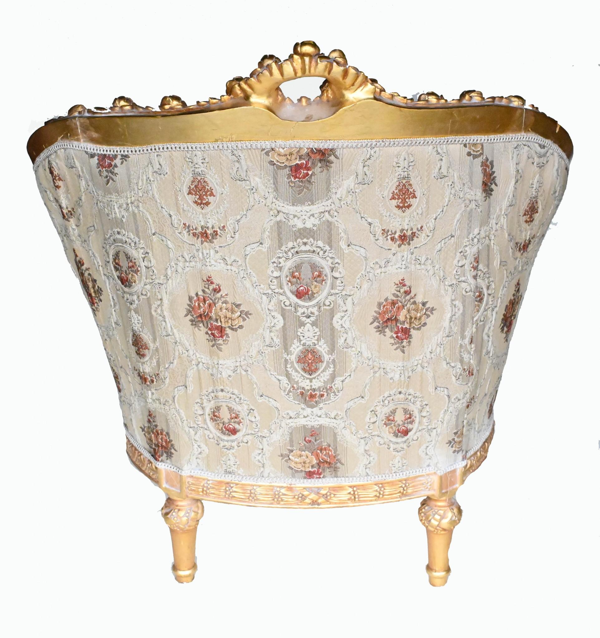 Paar französische Louis XVI.-Krügestühle, vergoldete Stühle im Angebot 1