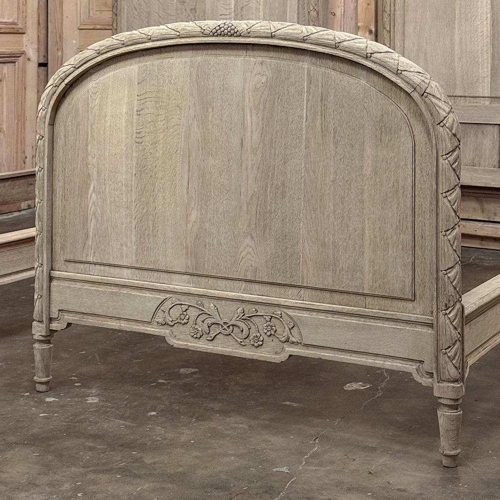 Late 19th Century Pair French Louis XVI Twin Beds in Stripped Oak For Sale