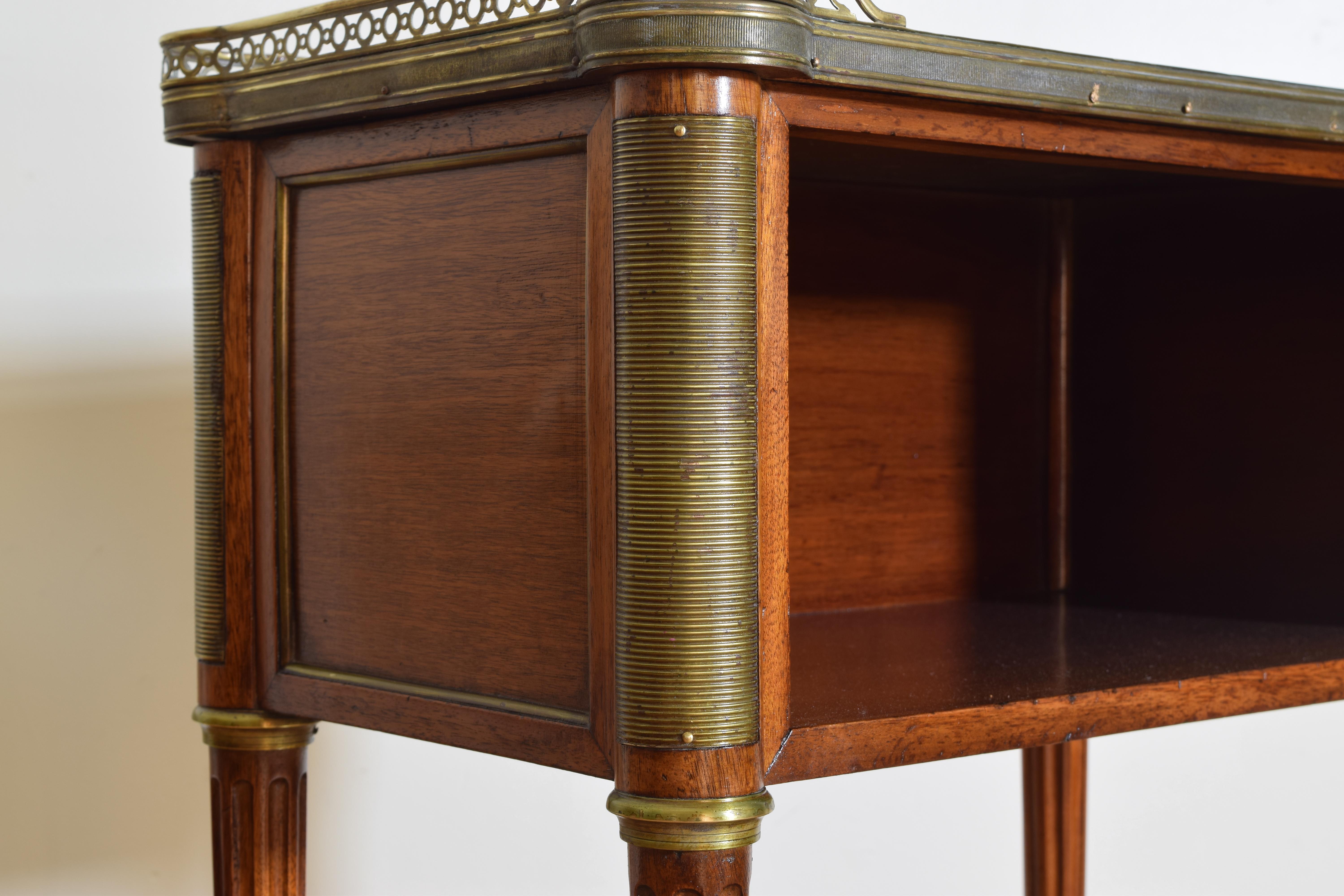 Pair French Mahogany and Brass Mounted Louis XVI Style Side Cabinets, Late 19thc 7