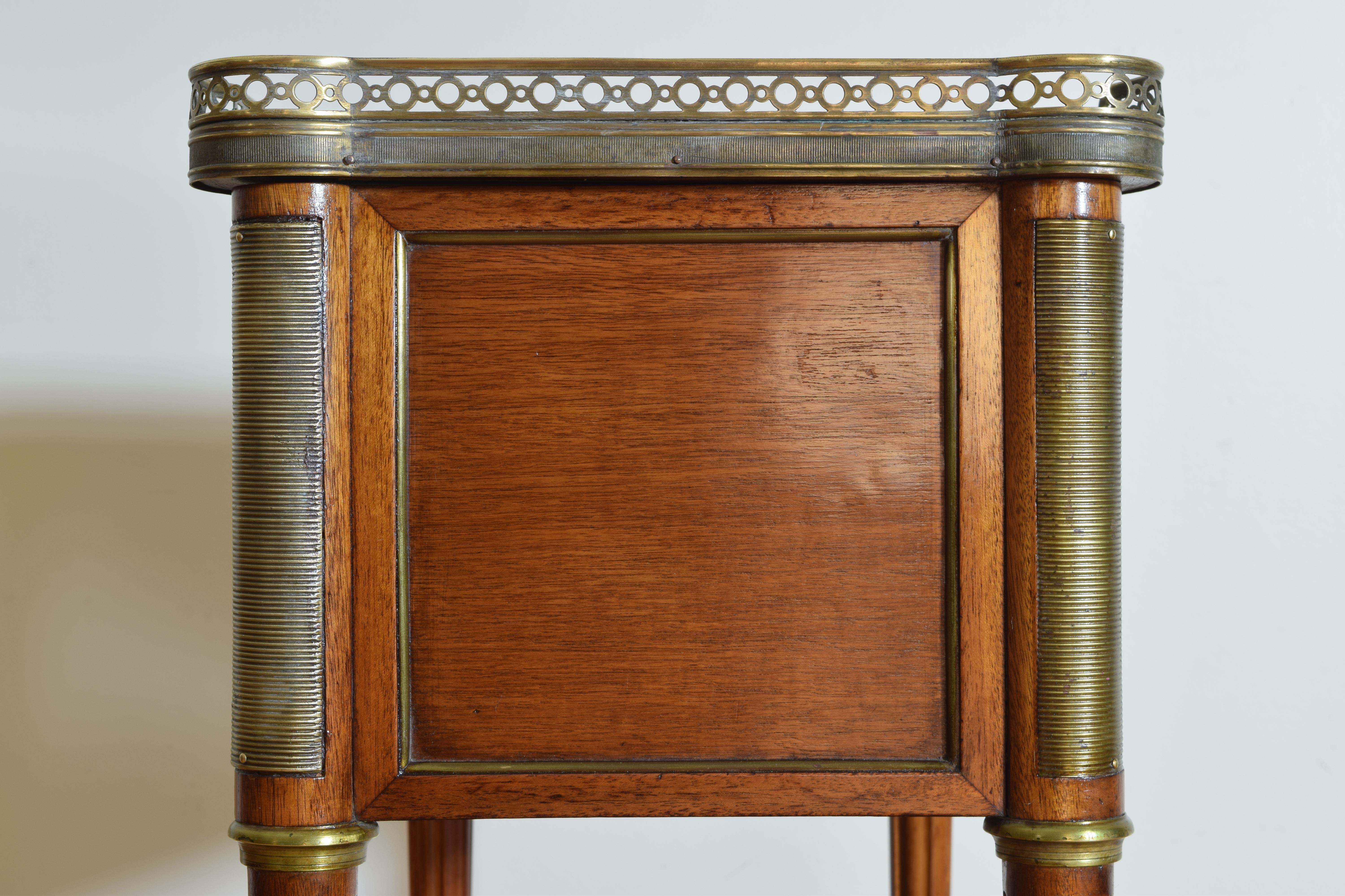 Pair French Mahogany and Brass Mounted Louis XVI Style Side Cabinets, Late 19thc 8