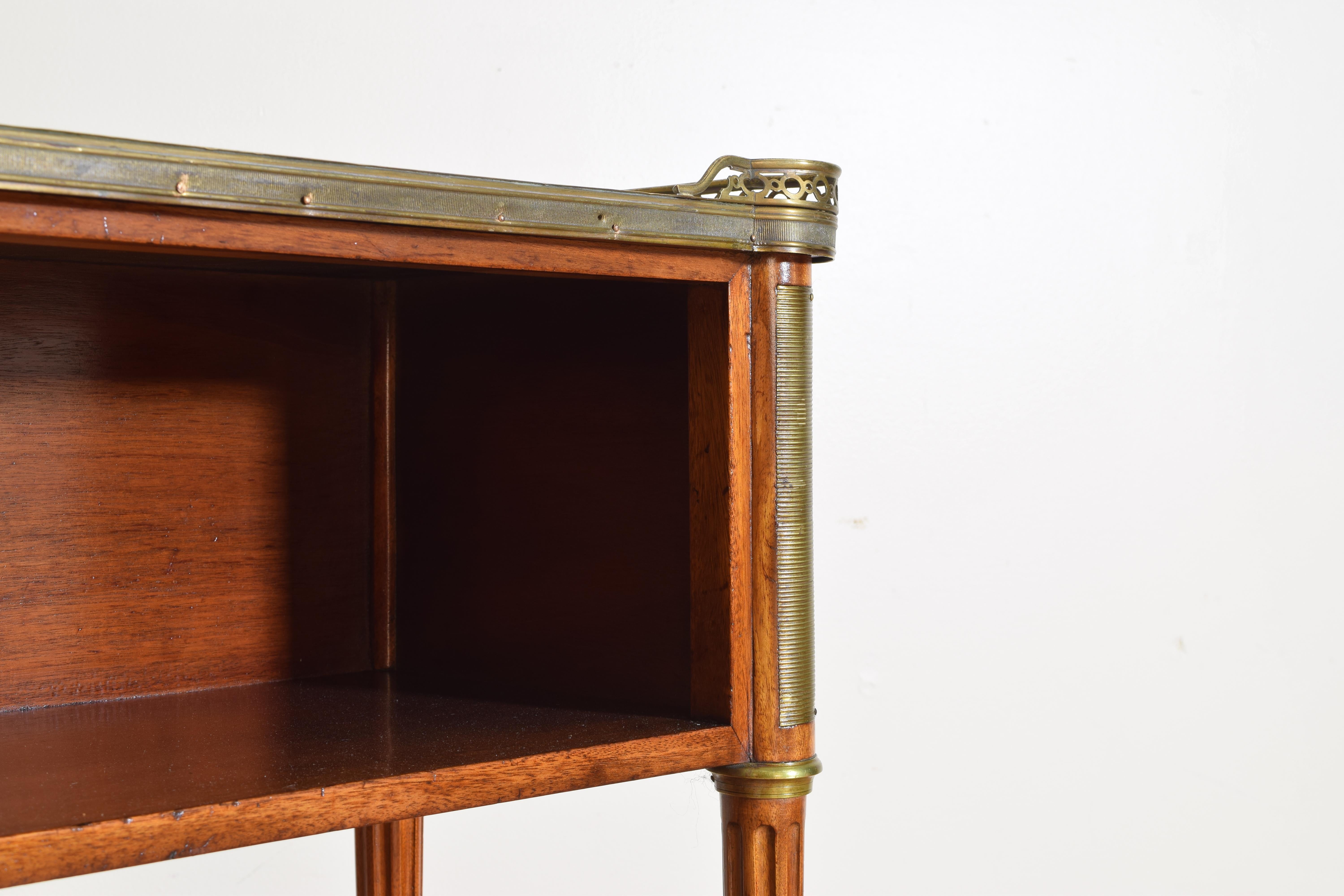 Pair French Mahogany and Brass Mounted Louis XVI Style Side Cabinets, Late 19thc 5
