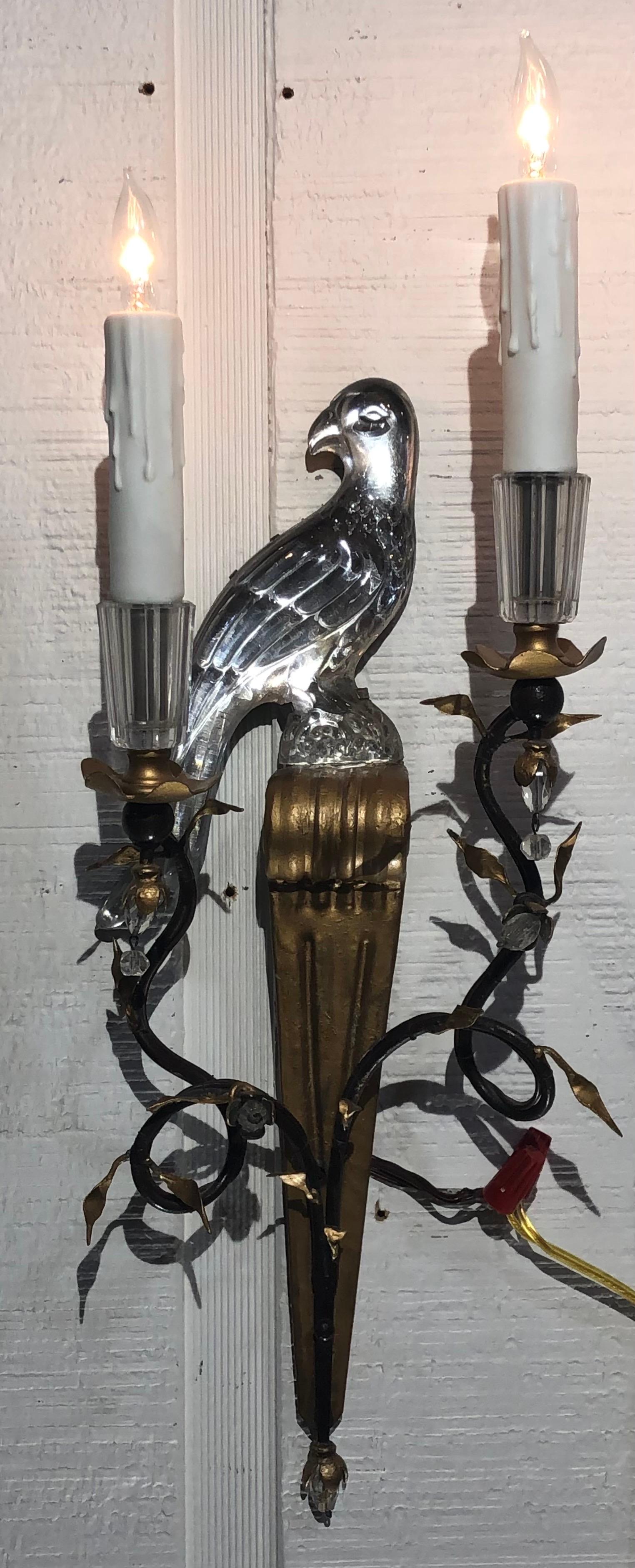 parrot candle holder wall