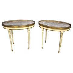 Pair French Marble Side Lamp Tables