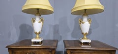 Pair French Marble Table Lamps