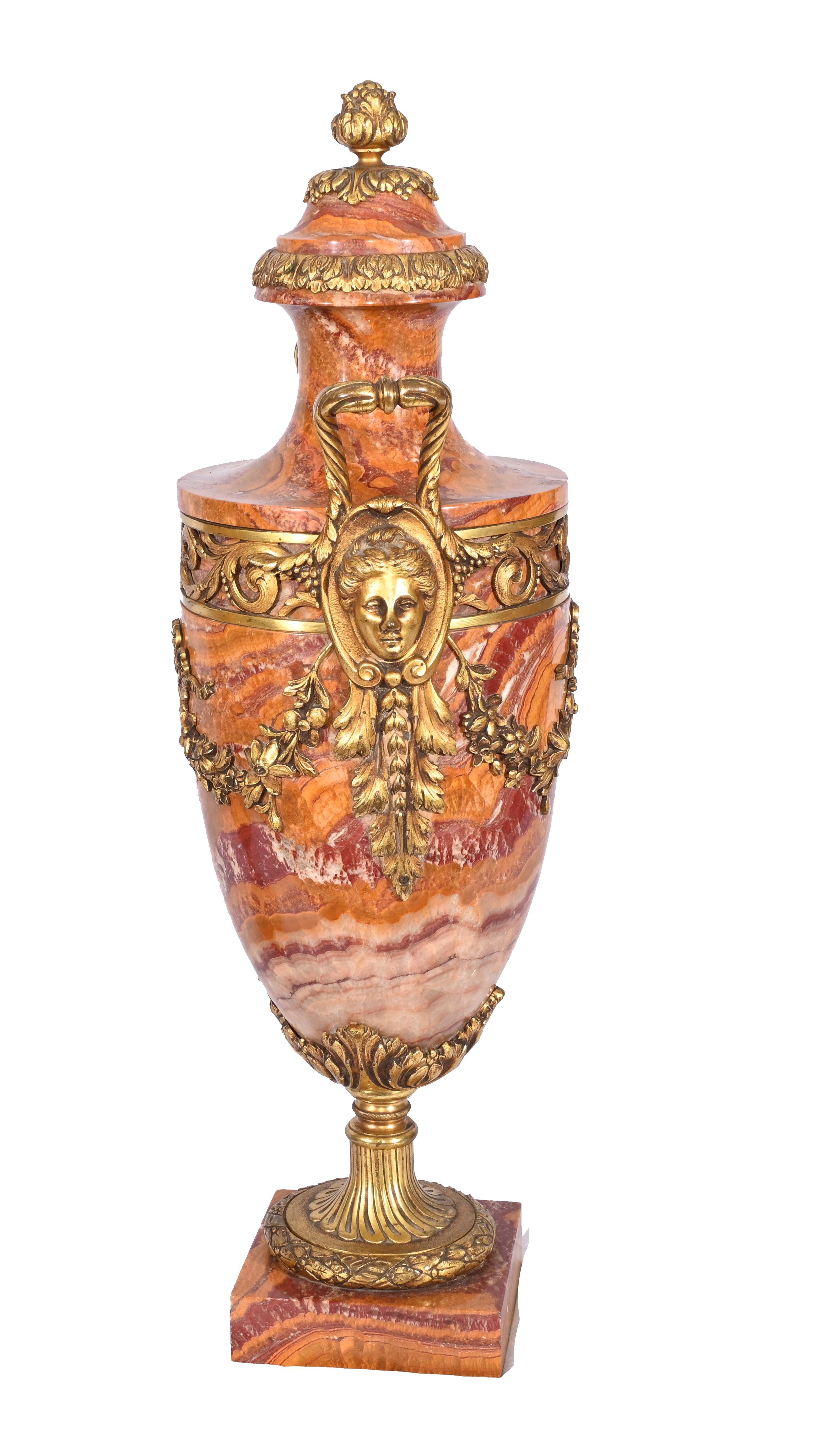 Pair French Marble Urns Amphora Cassolettes Empire 1890 7