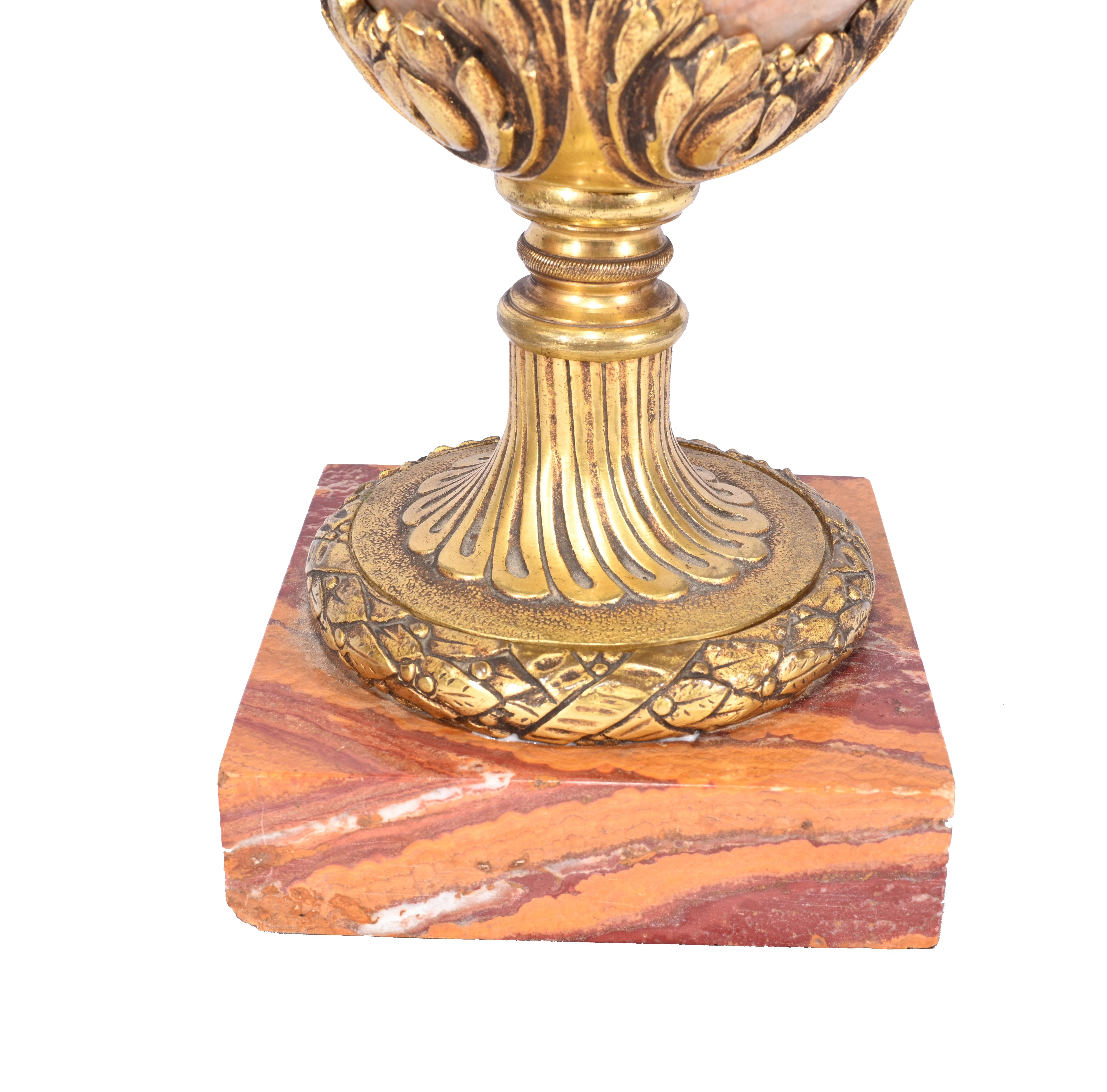 Pair French Marble Urns Amphora Cassolettes Empire 1890 1