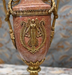 Pair French Marble Urns Cassolettes 1820 Amphora Form Empire
