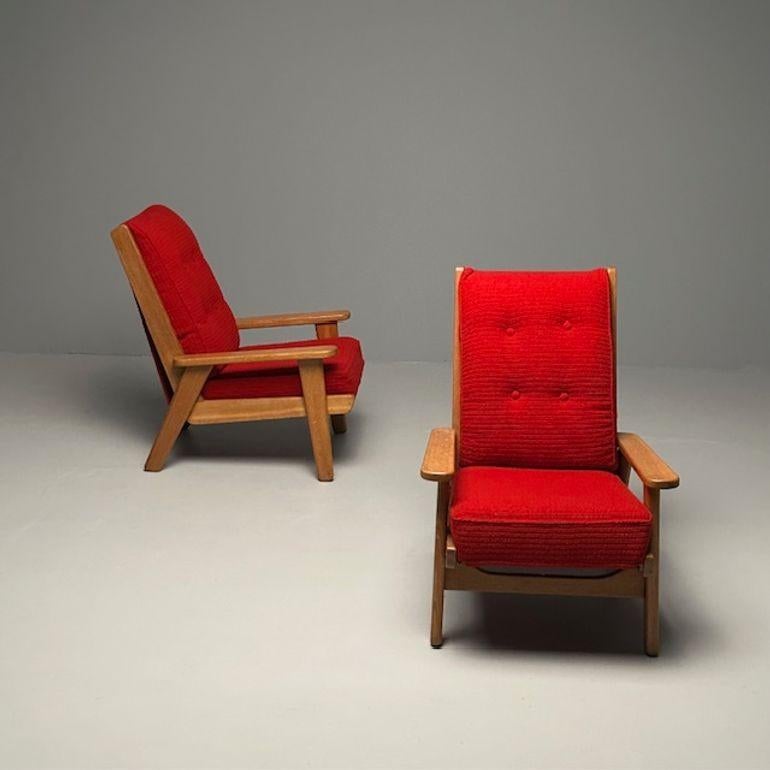 Paire de fauteuils de salon/fauteuils français Pierre Guariche de style mi-siècle moderne, exportés de France en vente 4