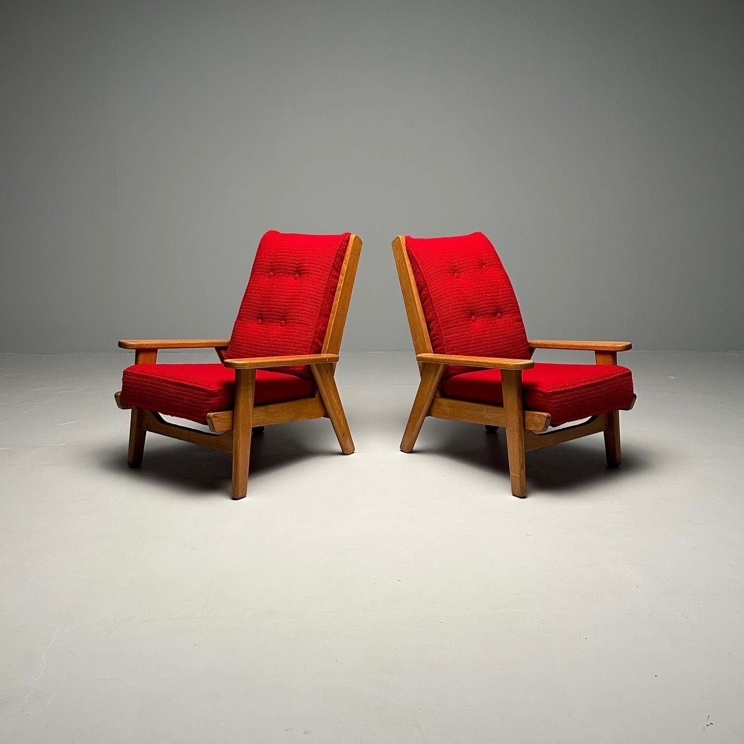 Französische Pierre Guariche-Lounge-/Sessel, Mid-Century Modern, Frankreich, Export, Paar (Moderne der Mitte des Jahrhunderts) im Angebot