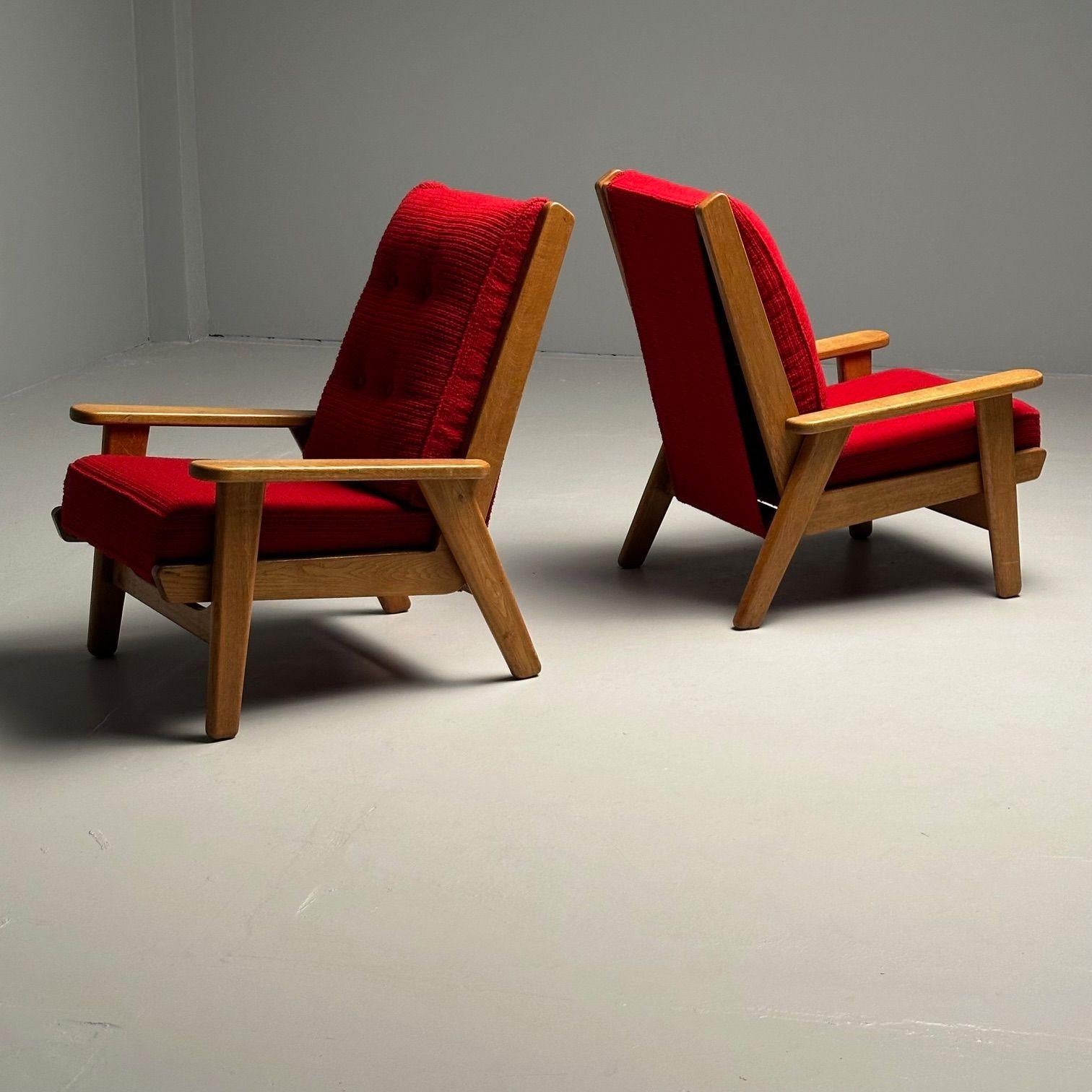 Französische Pierre Guariche-Lounge-/Sessel, Mid-Century Modern, Frankreich, Export, Paar im Zustand „Gut“ im Angebot in Stamford, CT