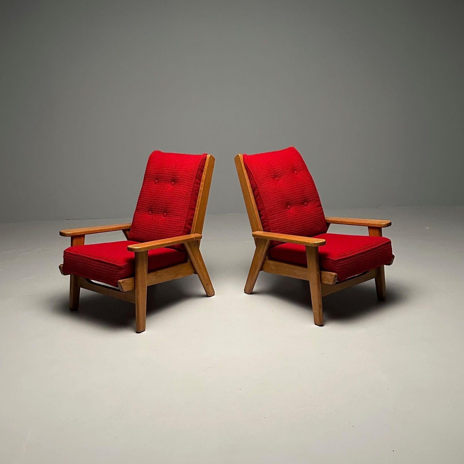 Französische Pierre Guariche-Lounge-/Sessel, Mid-Century Modern, Frankreich, Export, Paar im Angebot 1