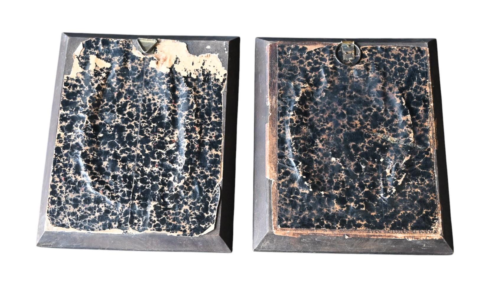 Wood Pair French Miniature Portraits Of Commander Jean-baptiste Raymond De Lacrosse For Sale