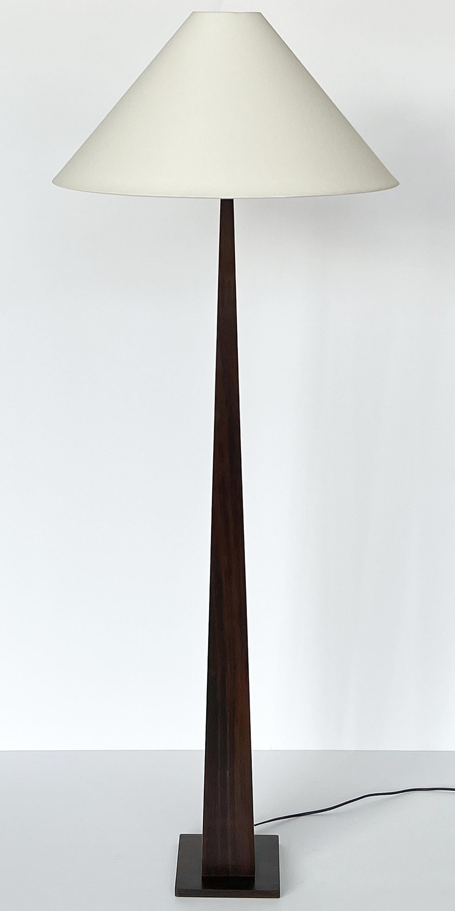 Pair French Minimalist Wood Floor Lamps by Luc Rabault  2