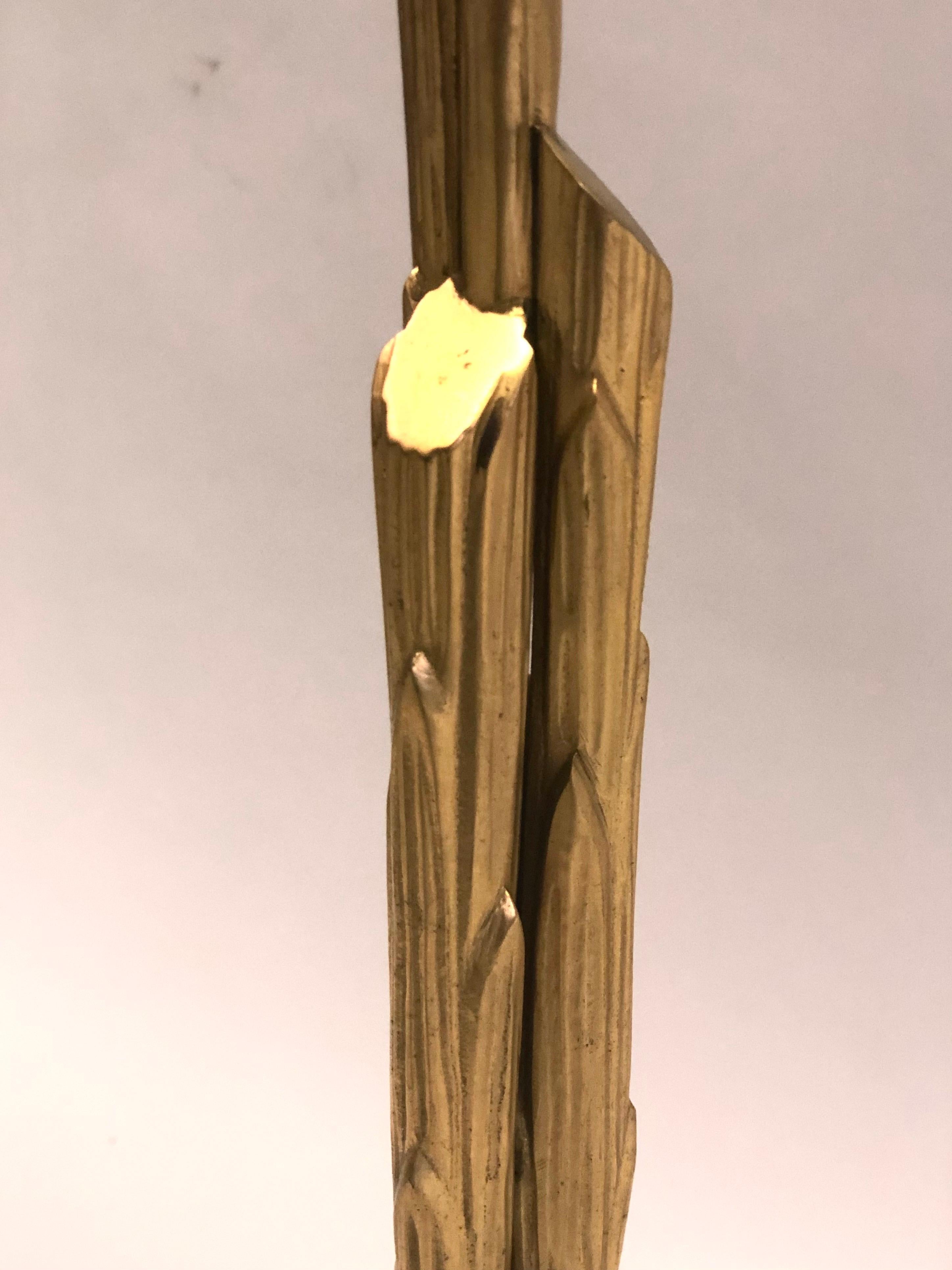Mod. francés Lámparas de mesa neoclásicas de bronce dorado imitación bambú, Maison Baguès, Pareja en venta 4