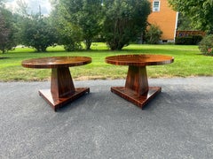 Pair, French Modern Art Deco Style Madagascar Rosewood Side Tables