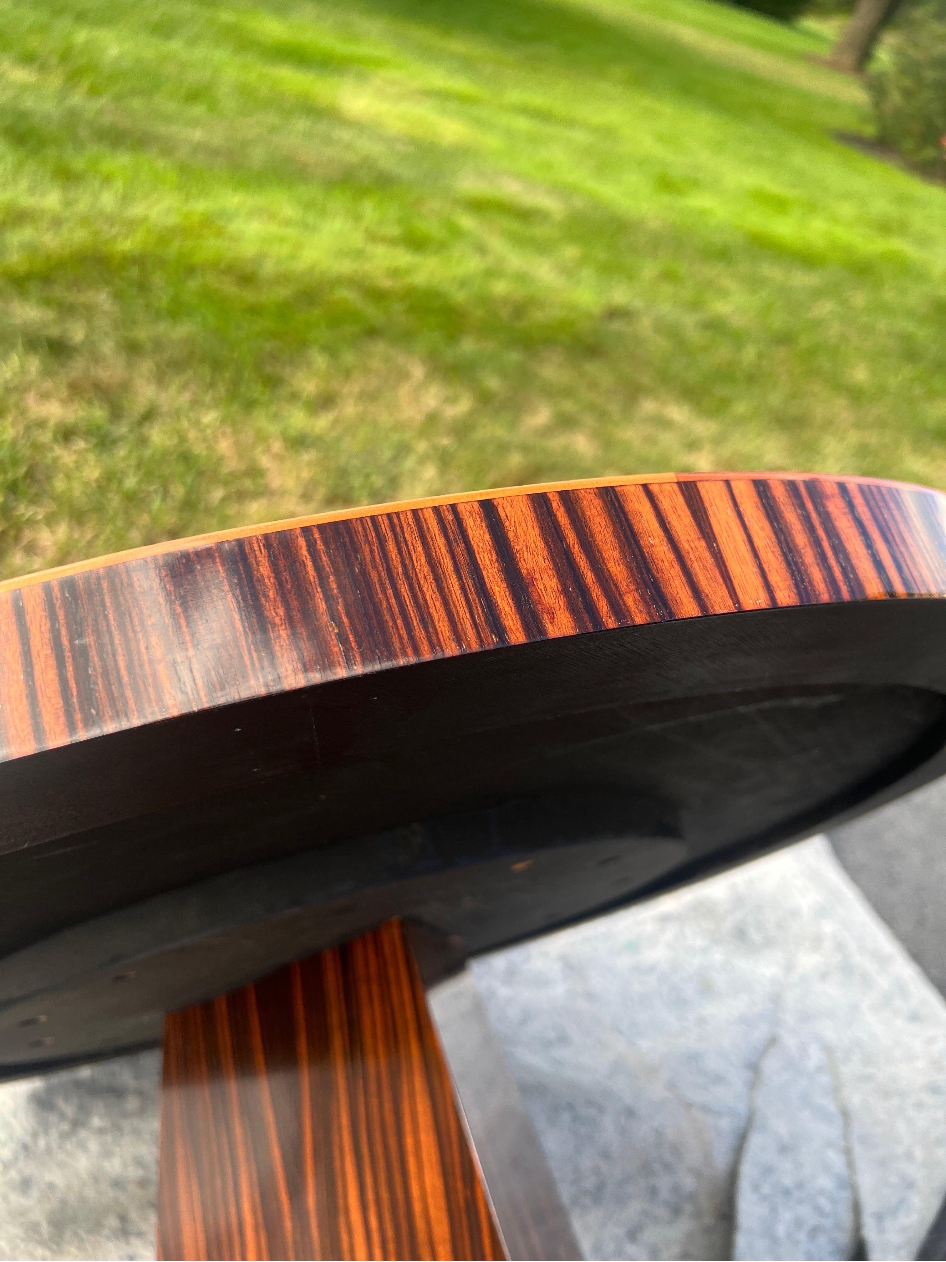 Pair, French Modern Art Deco Style Madagascar Rosewood Side Tables 4