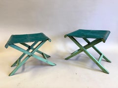Pair French Modern Neoclassical Stools / Benches style of Jean-Michel Frank 1930