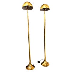 Pair French Moderne Brass Floor Lamps