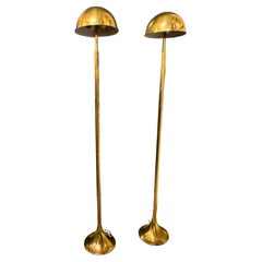 Pair French Moderne Brass Floor Lamps