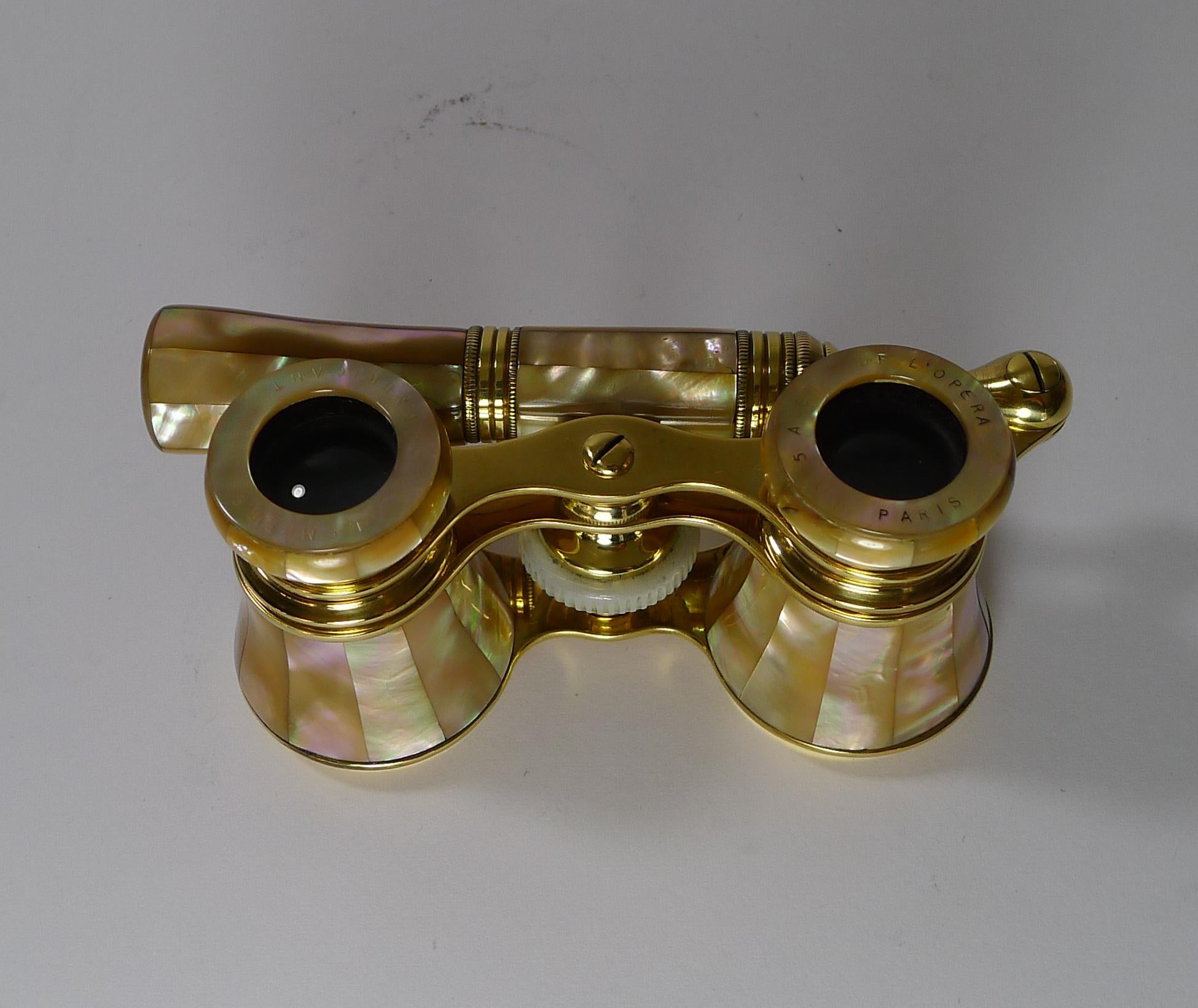 Pair of French Mother of Pearl Opera Glasses, Lemière, Paris 3